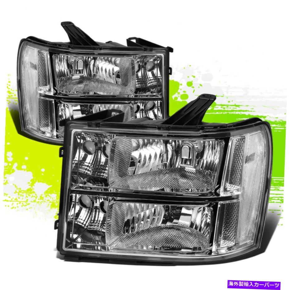 USヘッドライト クロームヘッドランプヘッドライトクリアターン信号マークは07-14 GMC Sierra GMT 900 CHROME HEADLAMP HEAD LIGHT CLEAR TURN SIGNAL MARK FOR 07-14 GMC SIERRA GMT 900【並行輸入品】