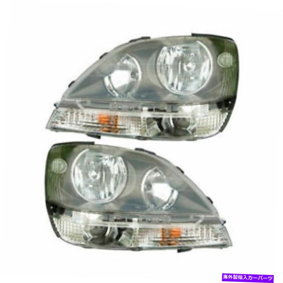 USヘッドライト 1999年2000 LX RX-300ヘッドライト右右ペアセットのフィット Fits For 1999 2000 LX RX-300 Headlight Right & Left Pair Set【並行輸入品】