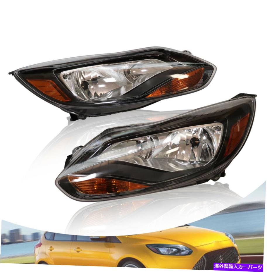 USヘッドライト 2012-2014フォードフォーカスヘッドライトアセンブリハロゲンヘッドランプLH + RHペアセット For 2012-2014 Ford Focus Headlights Assembly Halogen Headlamps LH+RH Pair Set【並行輸入品】