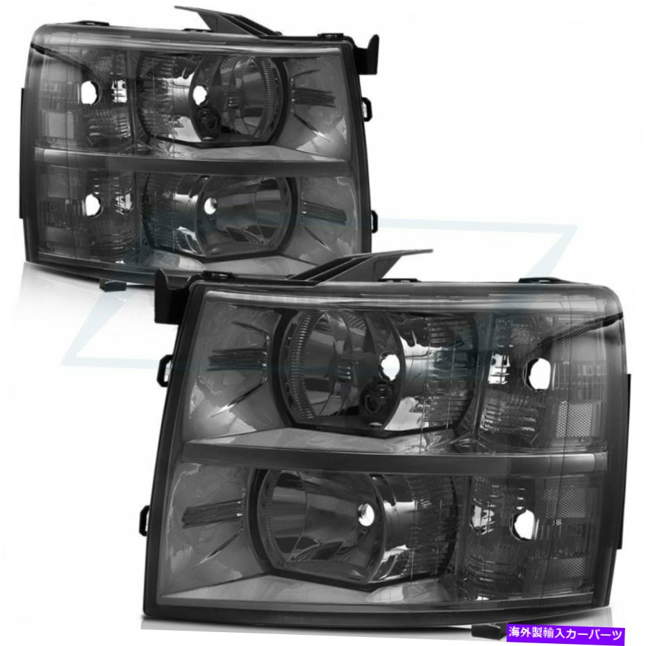 USヘッドライト Chevy Silverado 2007-2013ヘッドライトアセンブリの交換キットのヘッドランプペア For Chevy Silverado 2007-2013 Headlights Assembly Replacement Kit Headlamps Pair【並行輸入品】