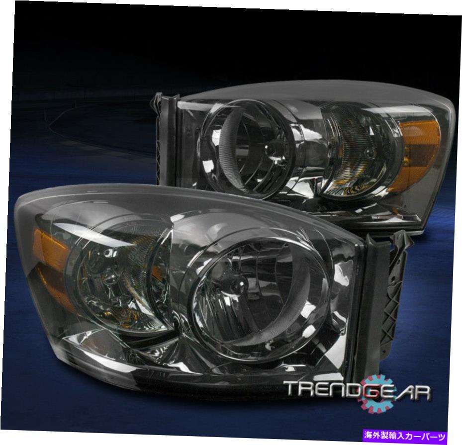 USヘッドライト 2006-2008のDodge RAM 1500 2500 2500 2500ピックアップの交換ヘッドライトランプの煙 FOR 2006-2008 DODGE RAM 1500 2500 3500 PICKUP REPLACEMENT HEADLIGHTS LAMP SMOKE【並行輸入品】