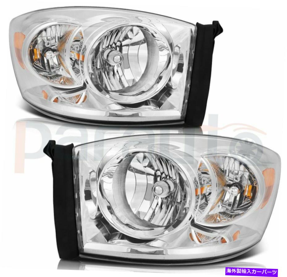 USヘッドライト FITS 2006-2009ドッジRAMヘッドライト組立フロント交換ペアクロームランプ Fits 2006-2009 Dodge Ram Headlights Assembly Front Replacement Pair Chrome Lamps【並行輸入品】｜Us Custom Parts Shop USDM