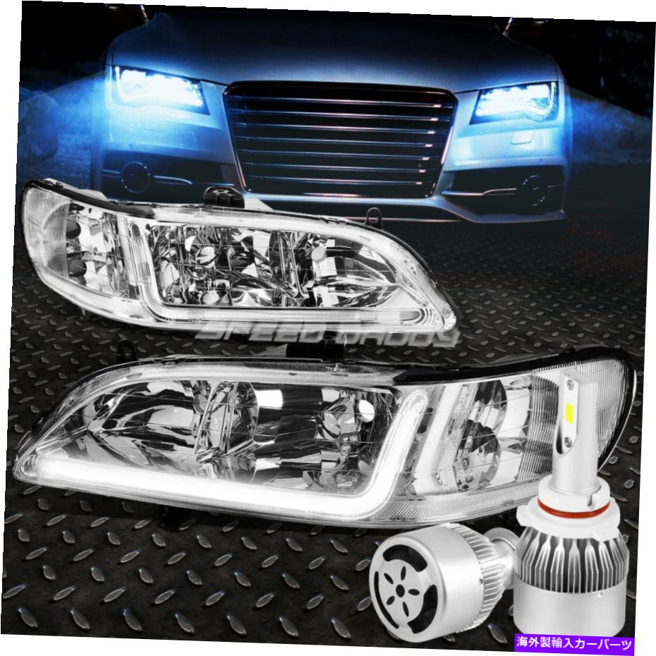 USヘッドライト クロムヘッドライト+クリアコーナー+ DRL +ホワイトLED 9006 HID 98-02アコードCG CHROME HEADLIGHT+CLEAR CORNER+DRL+WHITE LED 9006 HID W/FAN FOR 98-02 ACCORD CG【並行輸入品】 43,202円