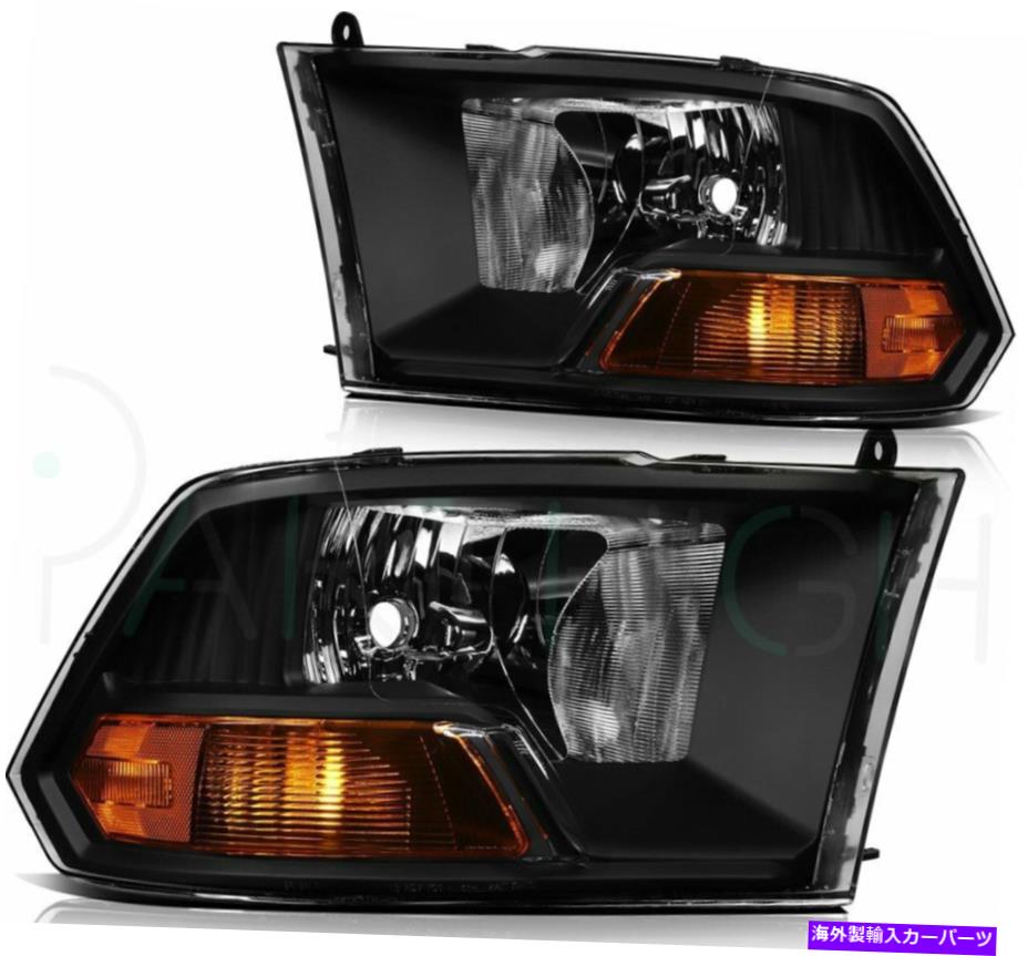 USヘッドライト 黒のヘッドライトは2010-2012 Dodge Ram 2500 3500 3500 Headlampsを置き換えます Black Headlights Fits 2010-2012 Dodge Ram 2500 3500 Replace Headlamps Left+Right【並行輸入品】