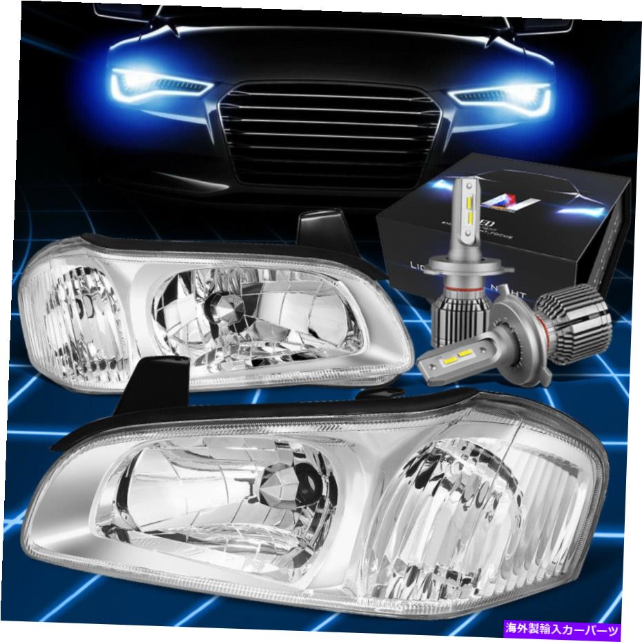 USヘッドライト FIT 2000-2001日産マキシマフロントドライビングヘッドライトW / LEDキット+クールファンクロム Fit 2000-2001 Nissan Maxima Front Driving Headlights w/LED Kit+Cool Fan Chrome【並行輸入品】