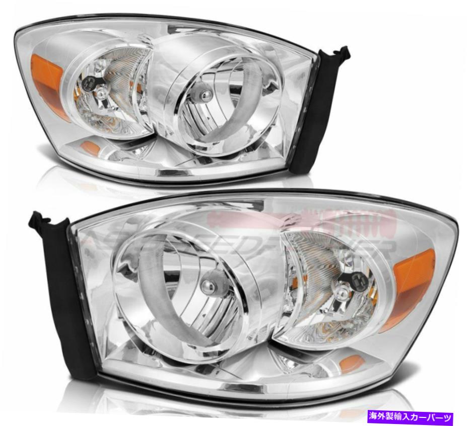 USヘッドライト 2006-2009のDodge Ram Headlightsの交換アセンブリのフロントランプ1対 For 2006-2009 Dodge Ram Headlights Replacement Assembly Front Headlamps One Pair【並行輸入品】