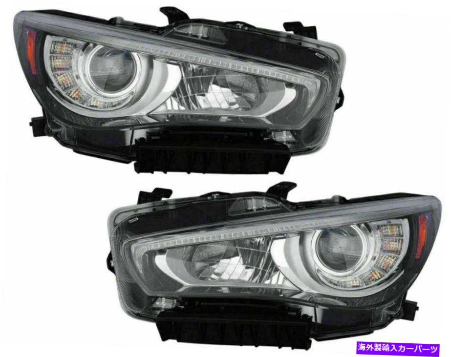 USヘッドライト Fit Infiniti Q5014-2017ヘッドライトヘッドライトフロントランプw / o AFSペア FIT INFINITI Q50 2014-2017 HEADLIGHTS HEAD LIGHTS FRONT LAMPS W/O AFS PAIR【並行輸入品】|Us Custom Parts Shop USDM