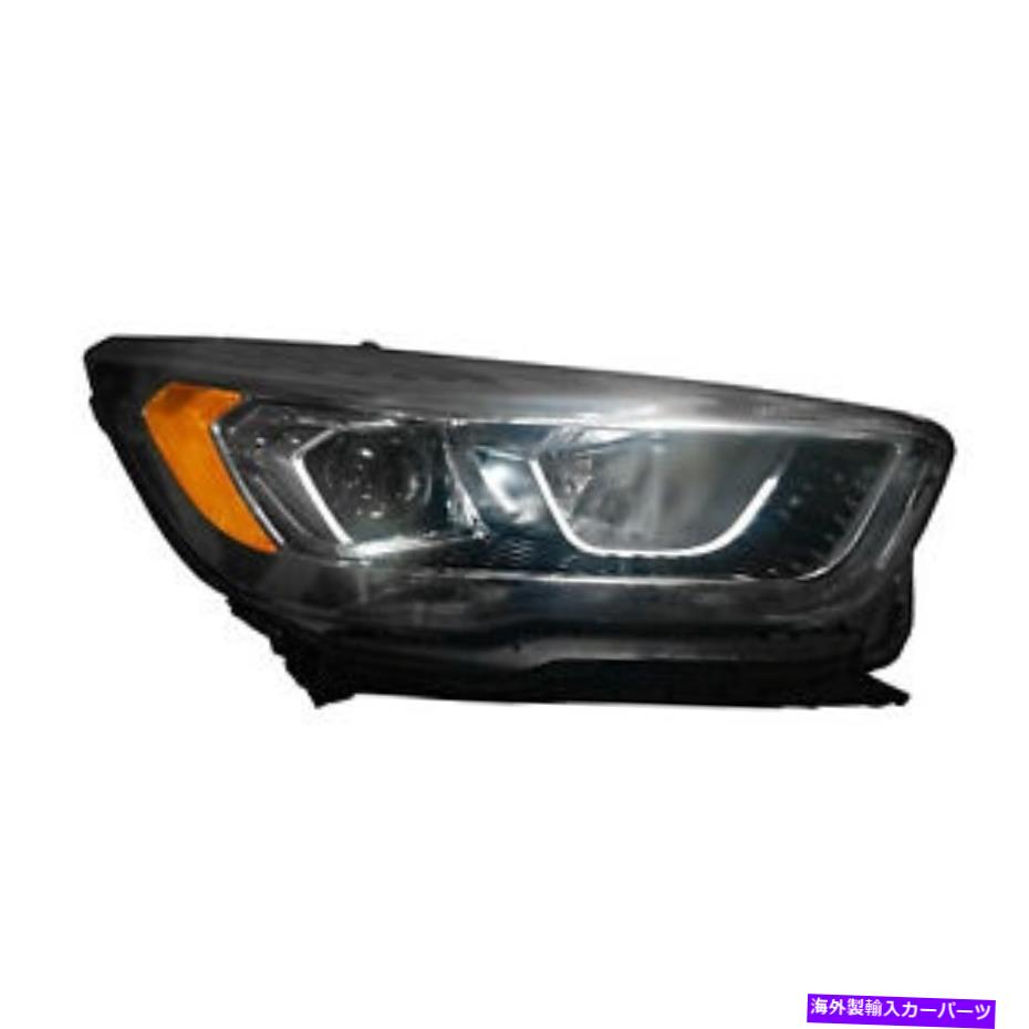 USヘッドライト ヘッドライトハロゲンw / LEDシグネチャーランプクロム右フィット2017-2019フォードエスケープ Headlight Halogen w/LED Signature Lamps Chrome Right Fits 2017-2019 Ford Escape【並行輸入品】