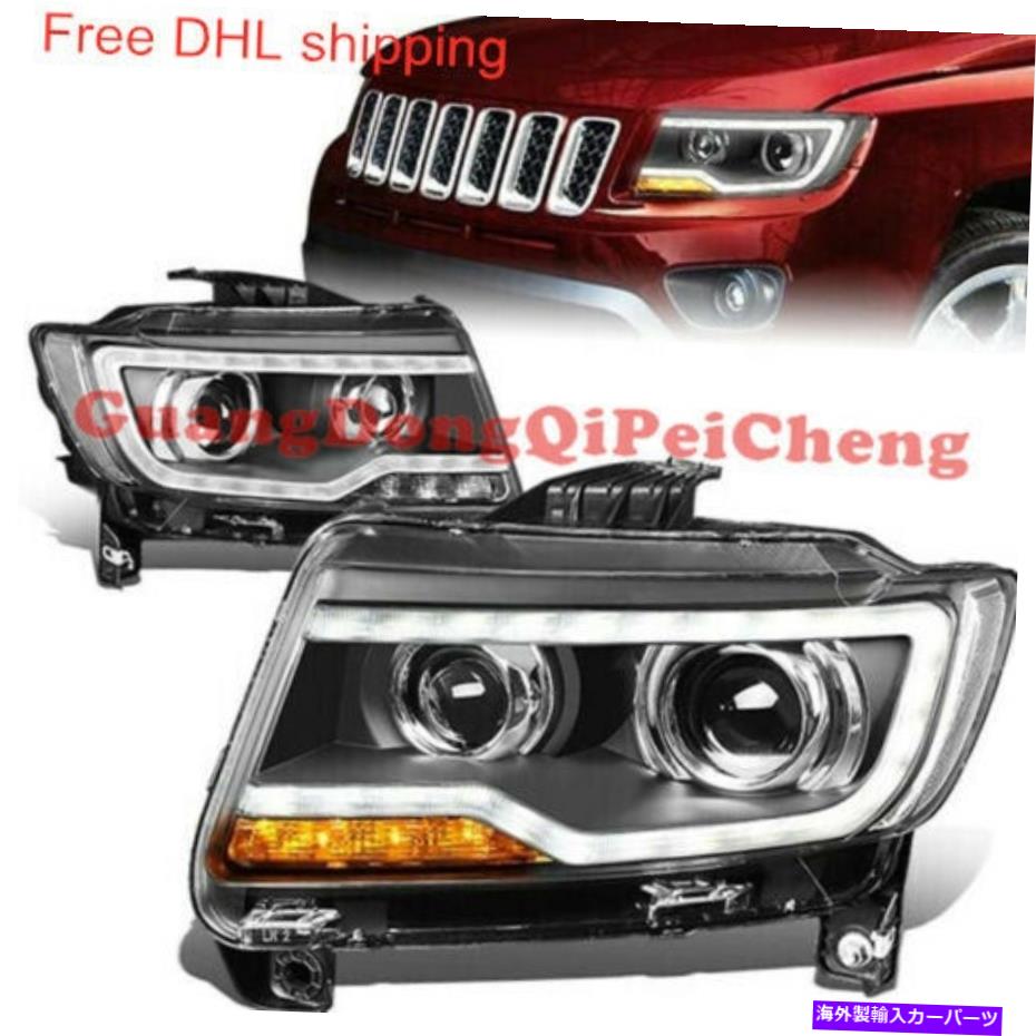 USヘッドライト 2011-2013ジープグランドチェロキーのためのフロントバンパーLED Bi-Xenon Lamps Hid Headlights Front Bumper LED Bi-xenon Lamps HID Headlights For 2011-2013 Jeep Grand Cherokee【並行輸入品】