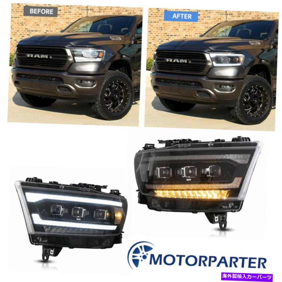 USヘッドライト Pair LH + RH LEDプロジェクターヘッドライトフロントランプ2019-2021 Dodge RAM 1500 Pair LH+RH LED Projector Headlights Front Lamps For 2019-2021 Dodge RAM 1500【並行輸入品】|Us Custom Parts Shop USDM