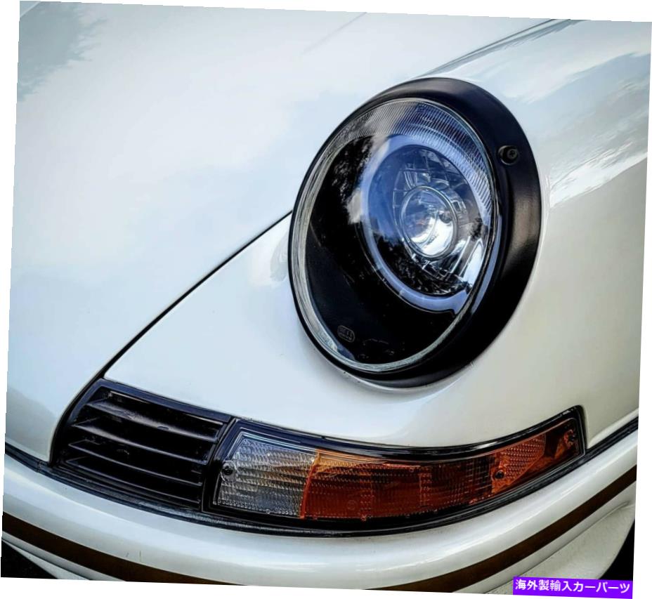 USヘッドライト ポルシェ911 930ヨーロッパのステルスブラックLEDヘッドライトアセンブリDRLハロー - ペア Porsche 911 930 European Stealth Black LED Headlight Assembly DRL Halo - PAIR【並行輸入品】