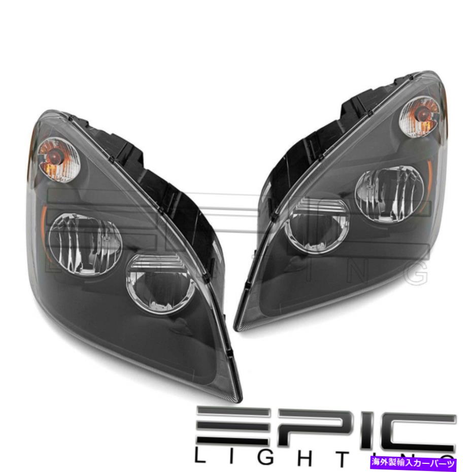 USヘッドライト 2015年貨物ライナーカスカジアのためのLEDブラックヘッドライト - 左右の側面ペア LED Black Headlights for 2015 FREIGHTLINER CASCADIA - Left Right Sides Pair【並行輸入品】
