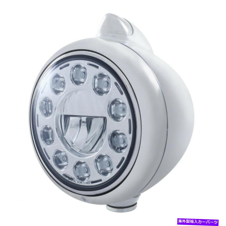USヘッドライト Chrome LED「ガイド」ヘッドライトW / 11 LED高電源電球と尖ったクリアレンズ Chrome LED \