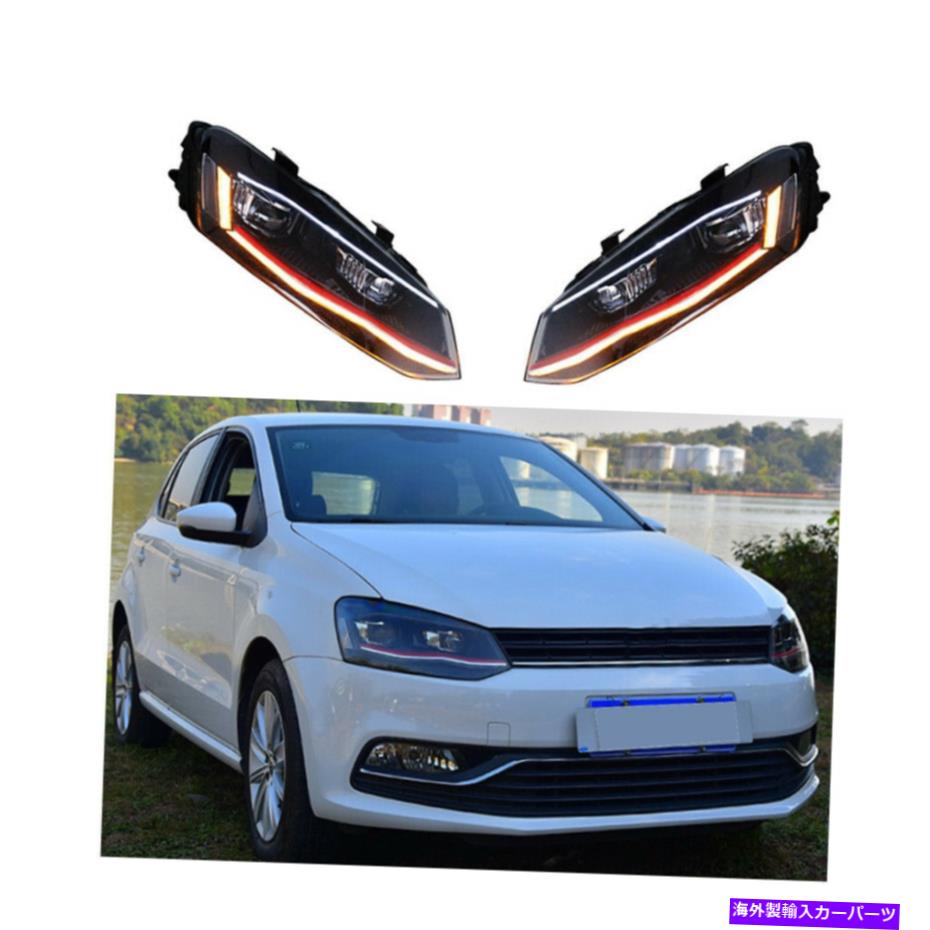 USヘッドライト VW POLO 2011-2018 HIDキセノンビームプロジェクターLED DRLのヘッドライトアセンブリ Headlight Assembly For VW Polo 2011-2018 HID Xenon Beam Projector LED DRL【並行輸入品】