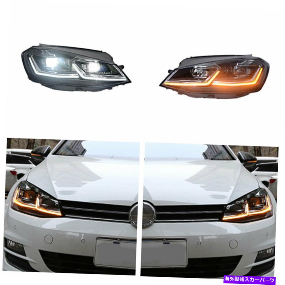 【楽天市場】USヘッドライト VWゴルフ7 20142019 LED DRLのHIDヘッドライトアセンブリFactory Halogen