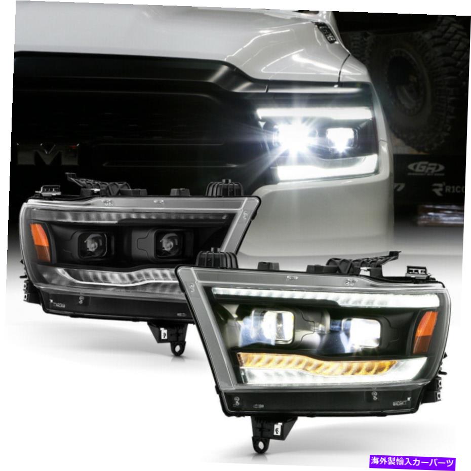 USヘッドライト 19-21 RAM 1500内蔵LEDプロジェクターヘッドライトのための黒クリア連続管 Black Clear Sequential Tube For 19-21 Ram 1500 Built-In LED Projector Headlight【並行輸入品】｜Us Custom Parts Shop USDM