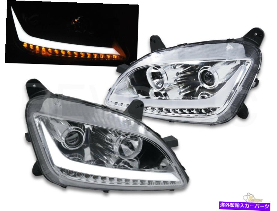 USヘッドライト Chrome LEDバープロジェクターヘッドライトW LEDシグナルのためのPeterbilt 11-19 579 587 Chrome LED Bar Projector Headlights w LED Signal For Peterbilt 11-19 579 587【並行輸入品】|Us Custom Parts Shop USDM