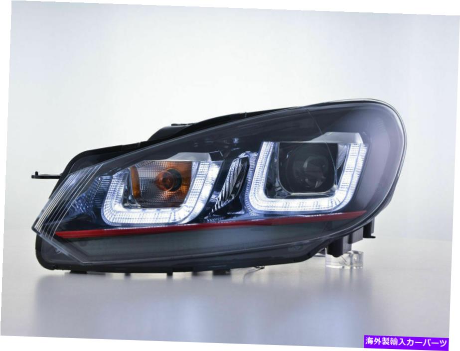 USヘッドライト VWゴルフMK6 GTI見てブラックハロゲンDRLヘッドライト2008-2012 VW GOLF MK6 GTI LOOK BLACK HALOGEN DRL HEADLIGHTS DAYTIME RUNNING 2008-2012【並行輸入品】