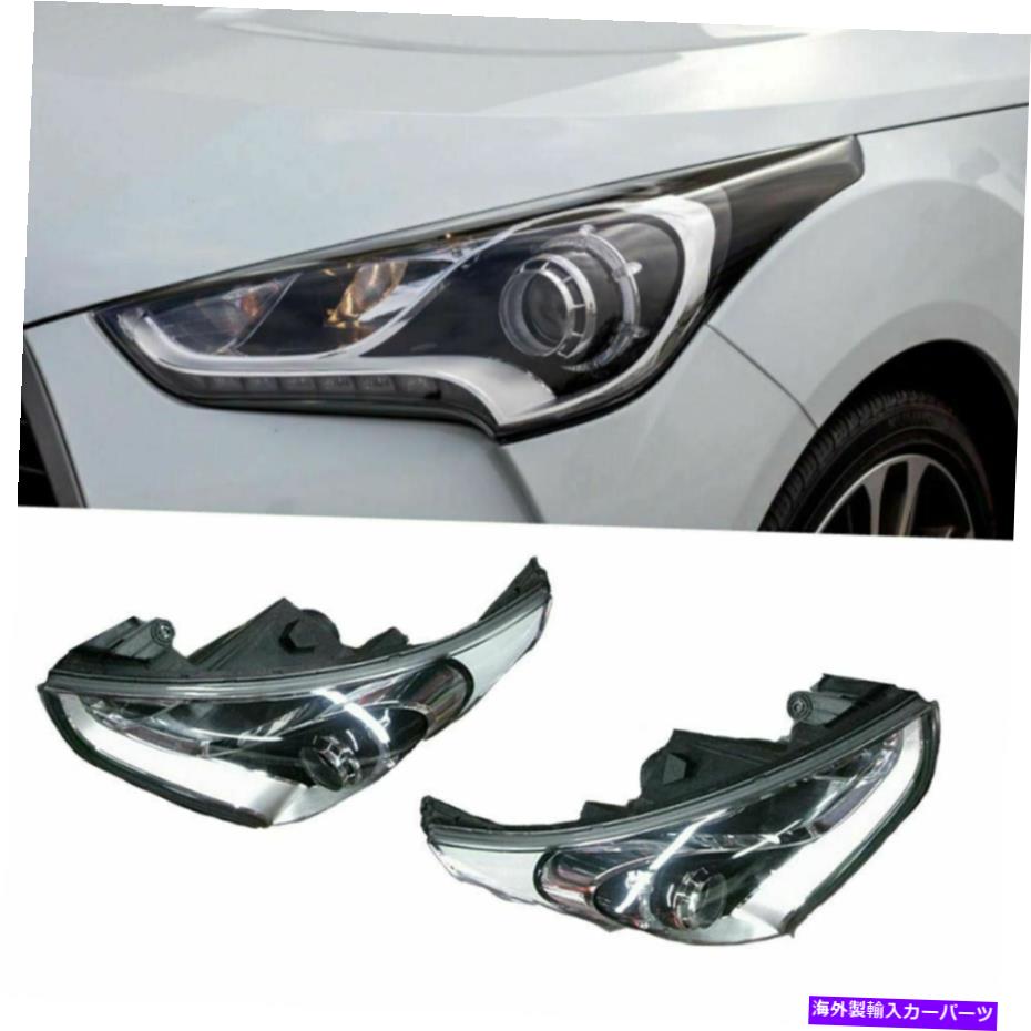 USヘッドライト Hyundai Veloster 12-14のためのOEM部品投影LEDのヘッドランプLH、RH 2 PC OEM Parts Projection LED Head Lamps Lights LH, RH 2pc for HYUNDAI VELOSTER 12-14【並行輸入品】
