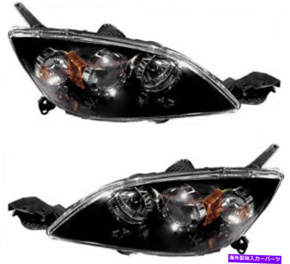 USヘッドライト キセノンHIDヘッドライトヘッドランプレンズハウジングペア04-09マツダ3ハッチバック Xenon HID Headlights Headlamps Lens Housing Pair Set for 04-09 Mazda 3 Hatchback【並行輸入品】