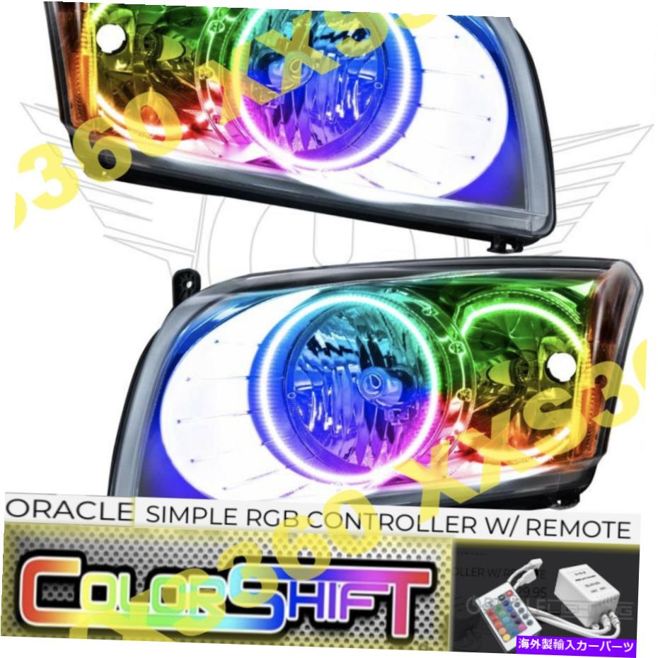 USヘッドライト Dodge CaliberのOracle Haloヘッドライト07-12 ColorShift LEDシンプルなW / Remote ORACLE Halo HEADLIGHTS for Dodge Caliber 07-12 COLORSHIFT LED Simple w/ Remote【並行輸入品】