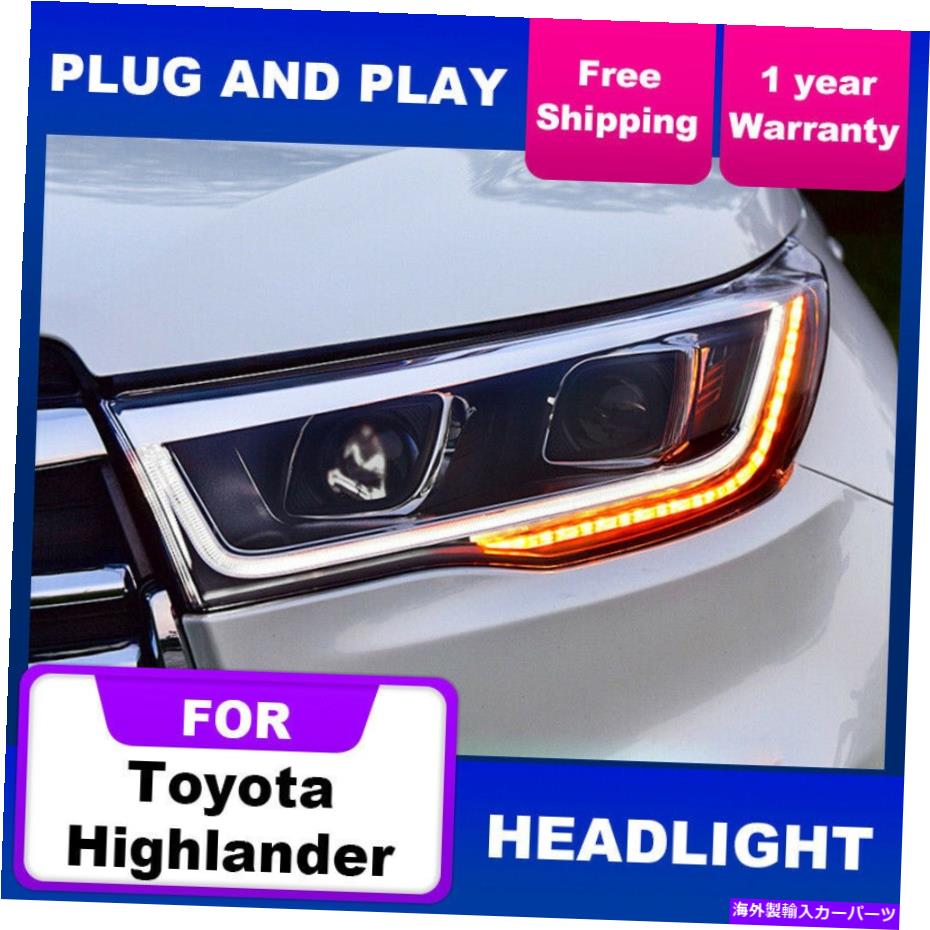 USヘッドライト トヨタハイランダのヘッドライトアセンブリ15-17バイキセノンレンズダブルビームHID Headlights assembly For Toyota Highlander 15-17 Bi-Xenon Lens Double Beam HID【並行輸入品】