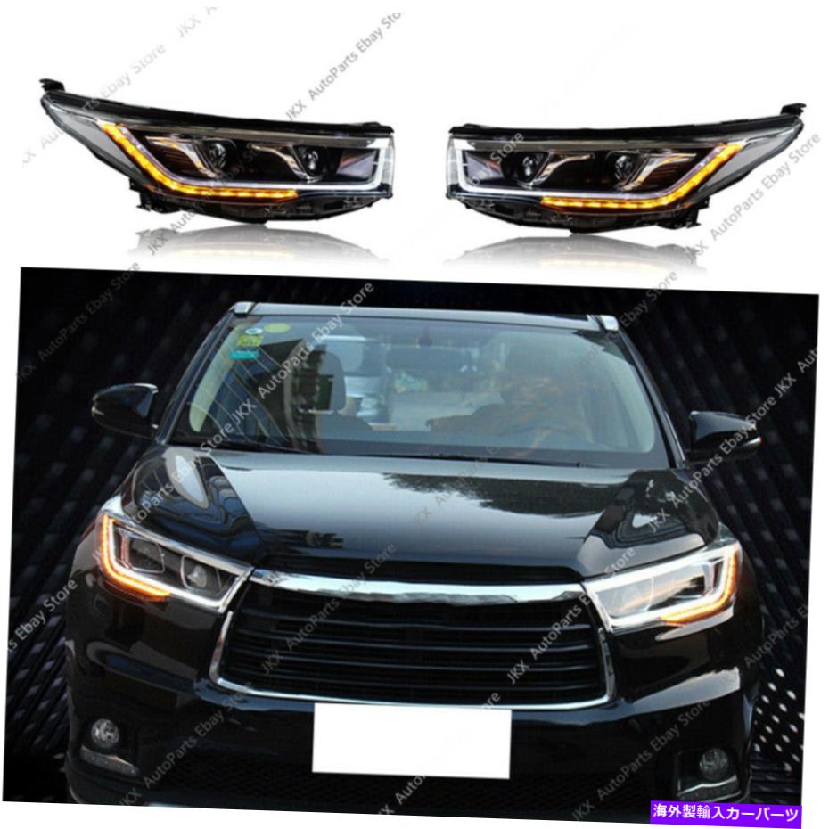 USヘッドライト LED DRLヘッドライトHIDシグナルストライプハイ+ロービームP用トヨタハイランダ14-16 LED DRL Headlight HID Signal Stripe High+Low Beam p For Toyota Highlander 14-16【並行輸入品】