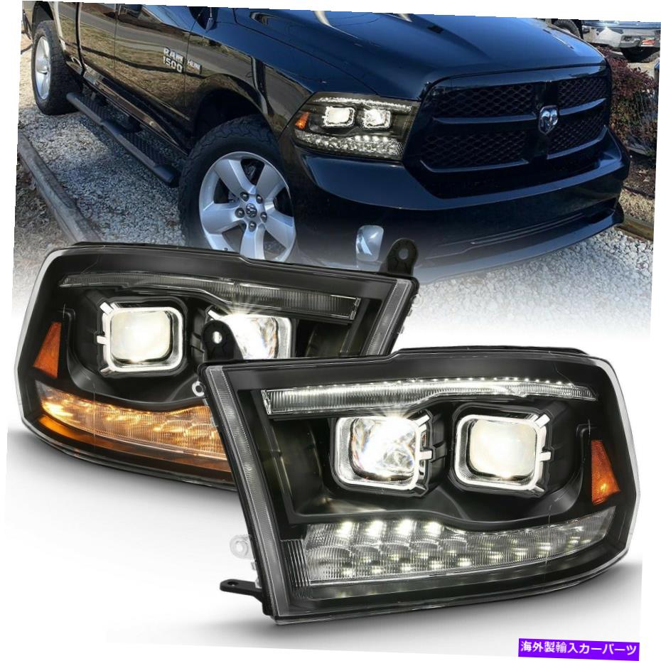 USヘッドライト Anzo 111464黒のフルLEDヘッドライトW /スイッチバックLED 2009-2018 RAM 1500 Anzo 111464 Black Full LED Headlights w/ Switchback LED for 2009-2018 Ram 1500【並行輸入品】