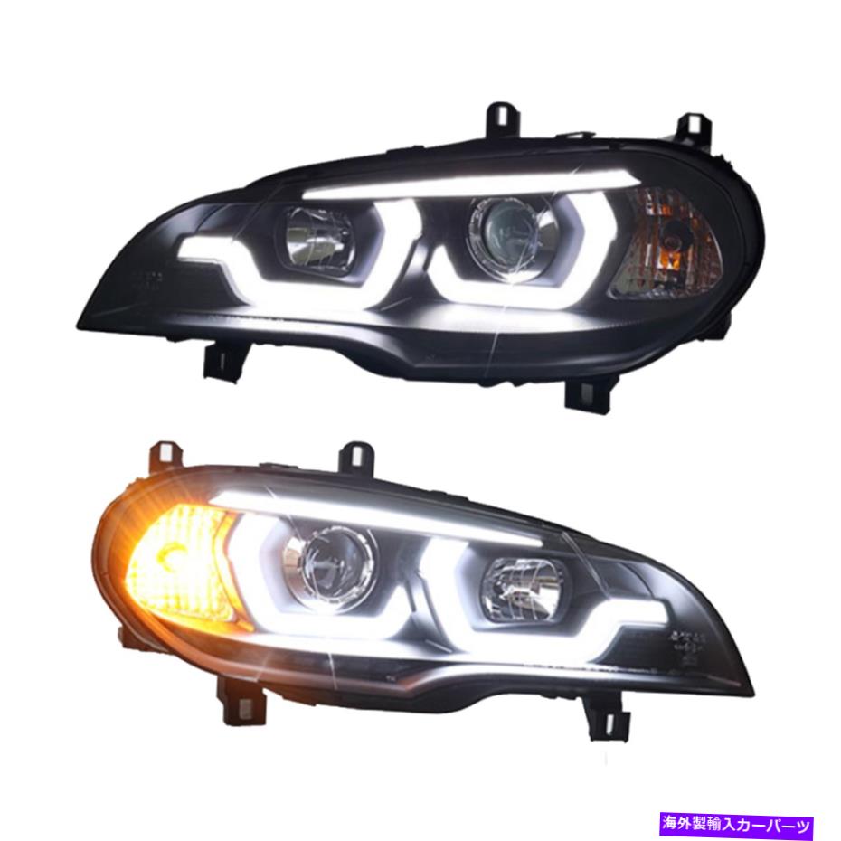 USヘッドライト BMW X5 E70 2007-2013ヘッドランプダブルキセノンビームHIDプロジェクターLED DRL For BMW X5 E70 2007-2013 headlamps Double Xenon Beam HID Projector LED DRL【並行輸入品】