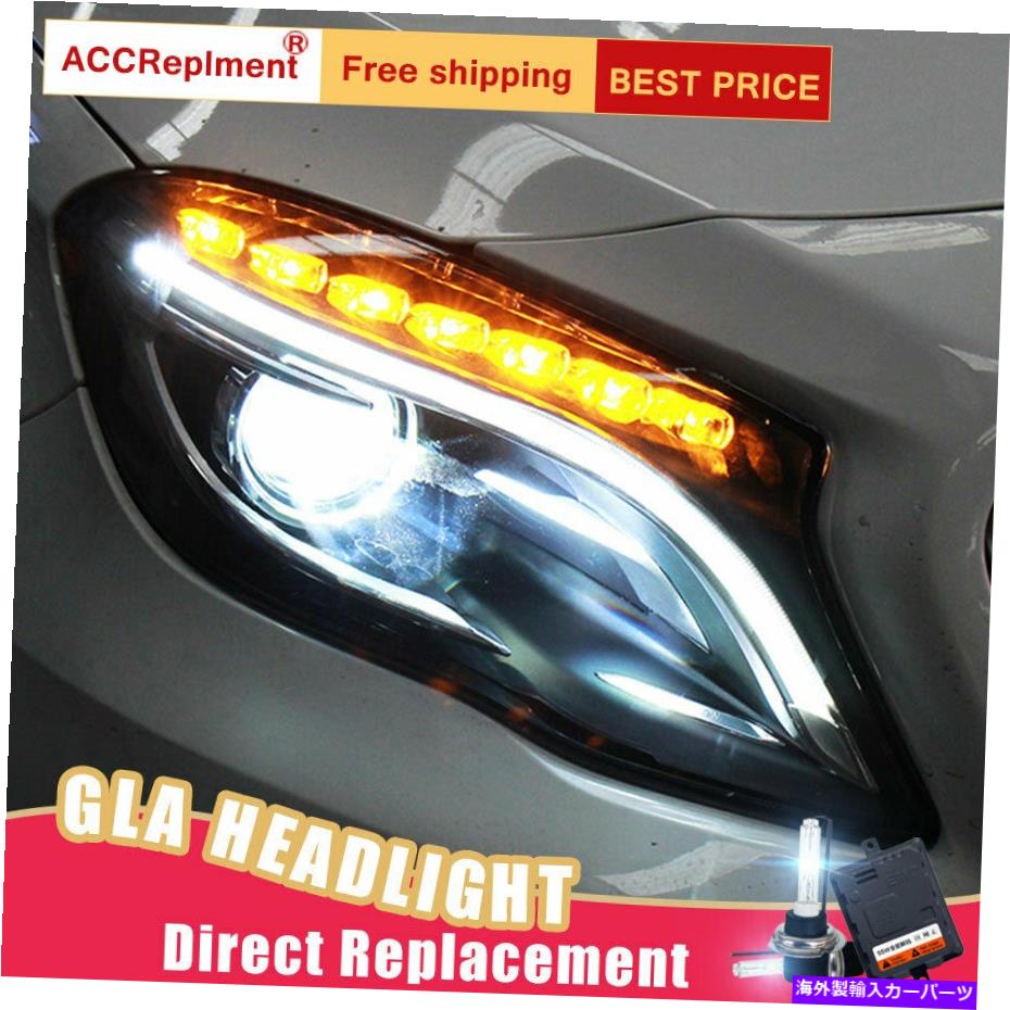 USヘッドライト ベンツAMG GLAヘッドライトアセンブリBi-XenonレンズプロジェクターLED DRL 15-19 2Pcs For Benz AMG GLA Headlights assembly Bi-xenon Lens Projector LED DRL 15-19【並行輸入品】