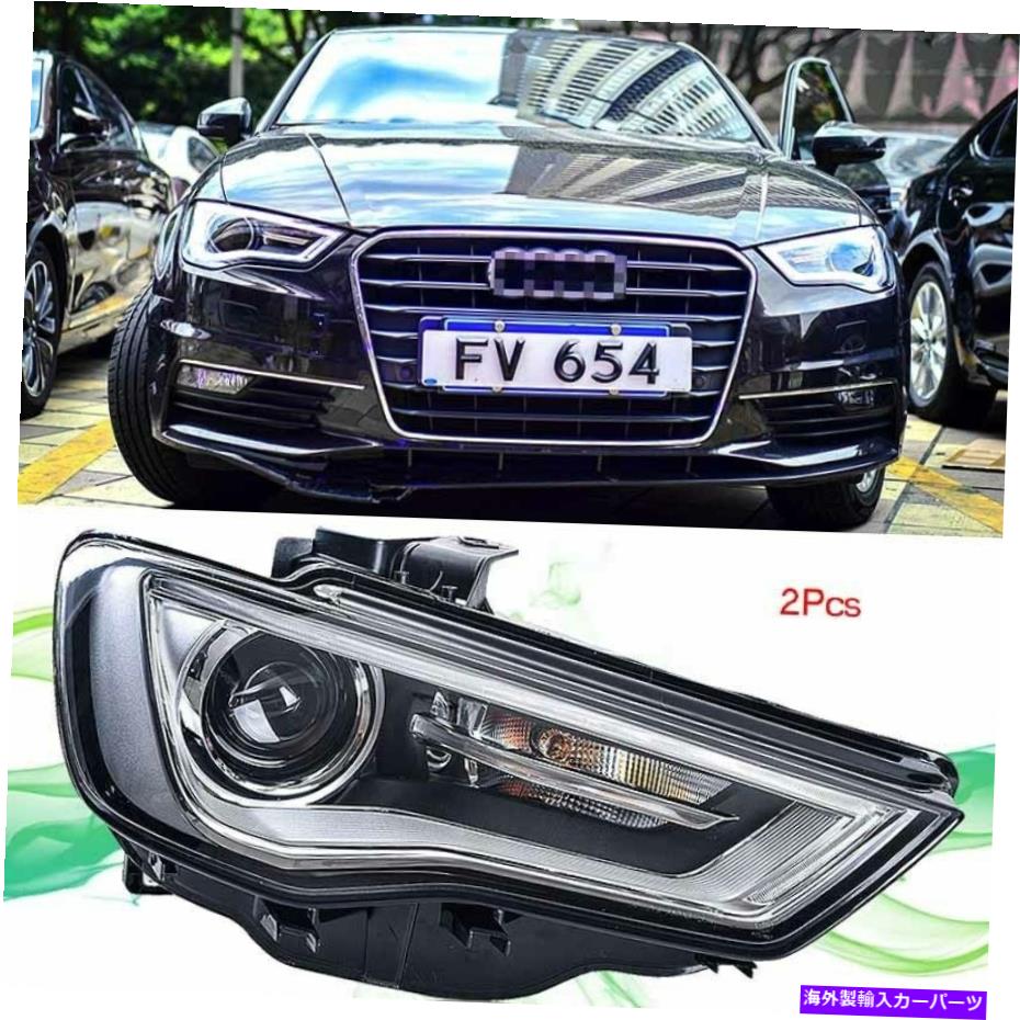 USヘッドライト Audi A3のための動的ターン信号LEDヘッドライトDRLSバイキセノンプロジェクターレンズフィット Dynamic Turn Signal LED Headlight DRLs Bi Xenon Projector Lens Fit For Audi A3【並行輸入品】