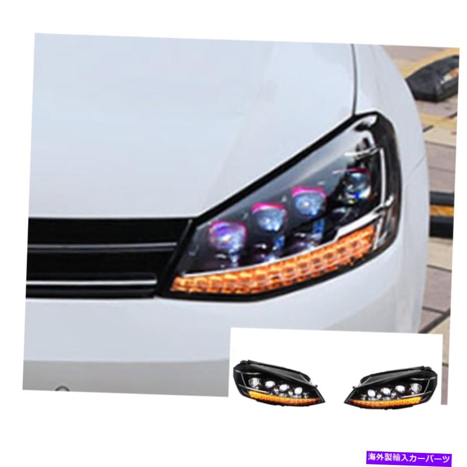 USヘッドライト VWゴルフ7 LEDヘッドライトLED DRL 13-18 LED DRL 13-18をLEDハロゲン順次 For VW Golf 7 LED Headlights LED DRL 13-18 Replace OEM Halogen Sequential【並行輸入品】｜Us Custom Parts Shop USDM