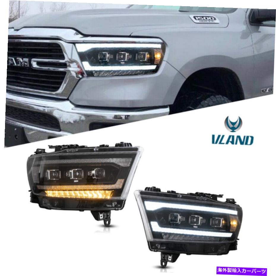 USヘッドライト セット（2）フロントLEDプロジェクターランプヘッドライトアセンブリ2019-21ドッジRAM 1500 Set(2) Front LED Projector Lamps Headlights Assembly For 2019-21 Dodge RAM 1500【並行輸入品】｜Us Custom Parts Shop USDM