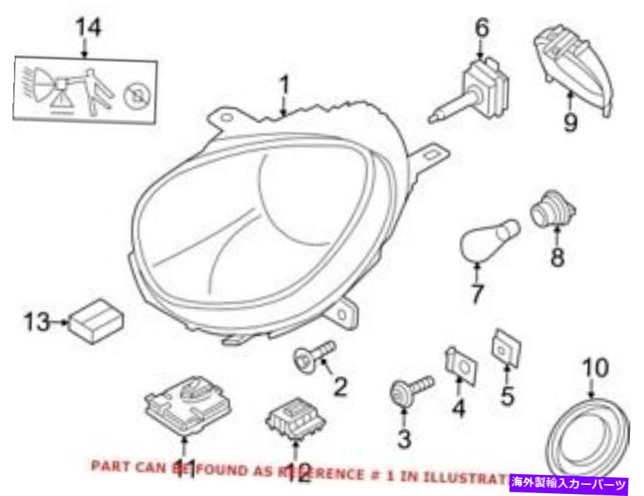 USヘッドライト ミニ63129807489の本物のOEMヘッドライト Genuine OEM Headlight for Mini 63129807489【並行輸入品】