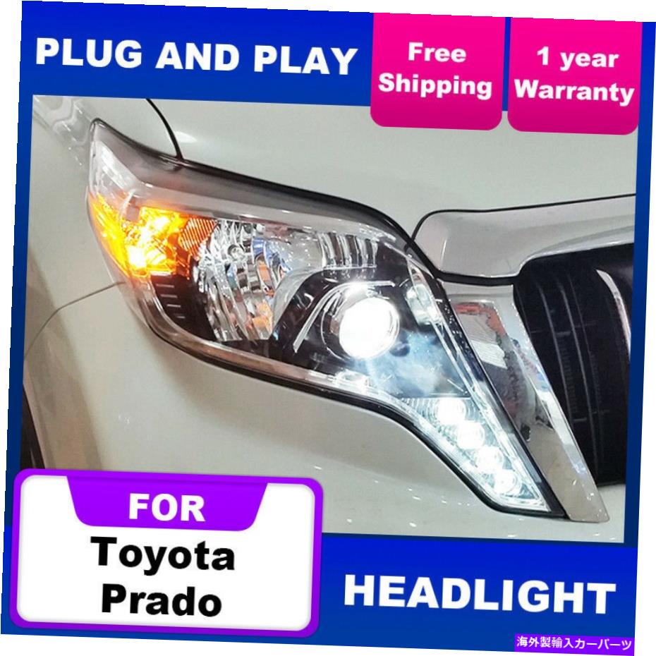 USヘッドライト トヨタプラドFJ150ランドクルーザーヘッドライト2014-2017ダブルレンズキセノンビーム For Toyota Prado FJ150 Land Cruiser Headlights 2014-2017 Double Lens Xenon Beam【並行輸入品】