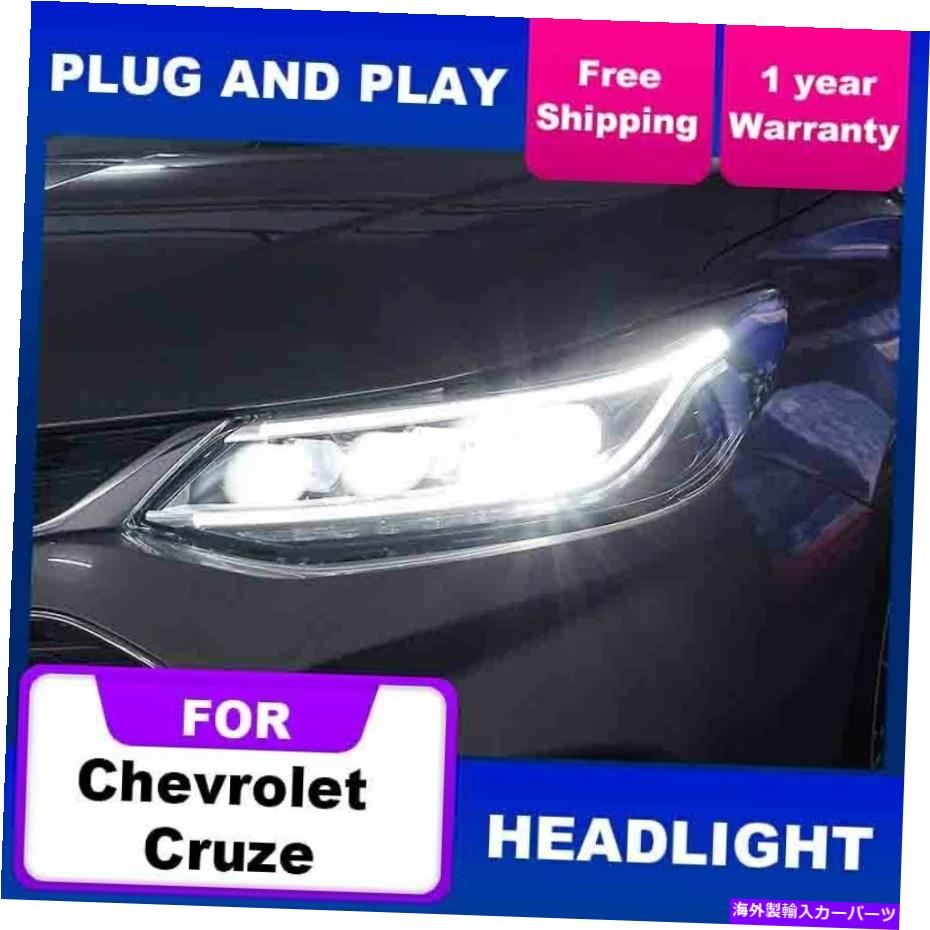USヘッドライト Chevrolet Cruze Headlights 2016-2019プロジェクターW / LED DRLキセノンHIDビーム For Chevrolet Cruze Headlights 2016-2019 Projector W/LED DRL Xenon HID Beam【並行輸入品】