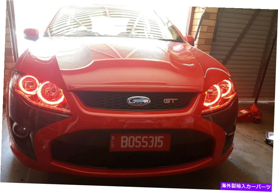 USヘッドライト フォードファルコンFG MK1 G6E FPVヘッドライトW /色とりどりのHaloリングリモコン Ford Falcon FG MK1 G6E FPV headlights w/ Multicolored Halo Rings Remote Control【並行輸入品】