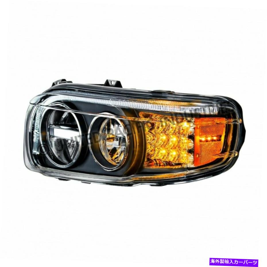 USヘッドライト PeterBilt 389 388ドット承認LEDがブラックアウトヘッドライトペアドライバ旅客 peterbilt 389 388 dot approved LED blacked out Headlight pair driver passenger【並行輸入品】
