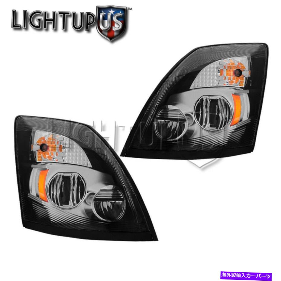USヘッドライト 2015-2016 VOLVO VNX VNLの左右の側面ペアクロームベゼルLEDヘッドライト Left Right Sides Pair Chrome Bezel LED Headlights for 2015-2016 VOLVO VNX VNL【並行輸入品】|Us Custom Parts Shop USDM