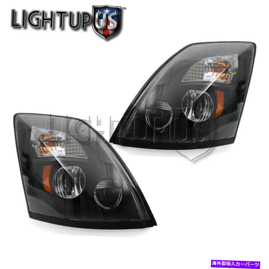 USヘッドライト 2015-2016 VOLVO VNX VNLの左右の側面ペアブラックベゼルLEDヘッドライト Left Right Sides Pair Black Bezel LED Headlights for 2015-2016 VOLVO VNX VNL【並行輸入品】｜Us Custom Parts Shop USDM
