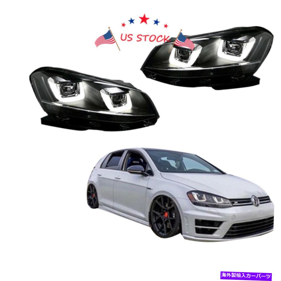 USヘッドライト 新しいヘッドライトランプLED DRL for VW 2008-14フォルクスワーゲンゴルフMK6 GTIアセンブリアメリカ New Headlights lamps Led DRL For VW 2008-14 Volkswagen Golf MK6 GTI Assembly USA【並行輸入品】
