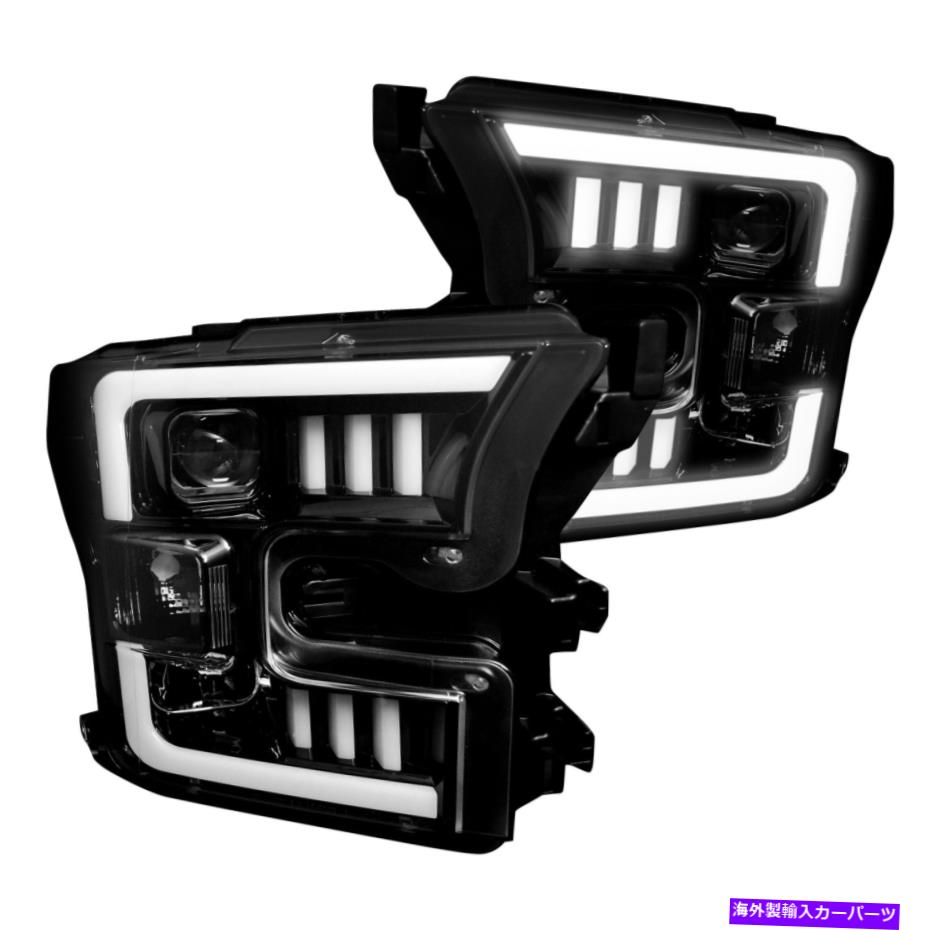 USヘッドライト FORD F-150 15-17ヘッドライトブラック/スモーク "マスタングLED TRI-BAR"スタイル For Ford F-150 15-17 Headlights Black/Smoke "Mustang LED Tri-Bar" Style【並行輸入品】｜Us Custom Parts Shop USDM