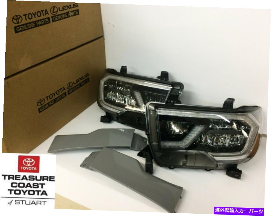 USヘッドライト 新しいOEMトヨタセコイアブラックLEDフロントヘッドライト&エクステンションパネル NEW OEM TOYOTA SEQUOIA BLACK LED FRONT HEADLIGHTS & EXTENSION PANELS【並行輸入品】|Us Custom Parts Shop USDM