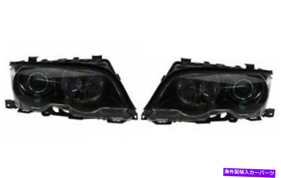 USヘッドライト ペアセット左右本物のブラックキセノンヘッドライトランプE46 3シリーズ Pair Set Left & Right Genuine Black Xenon Headlights Lamps for BMW E46 3-Series【並行輸入品】