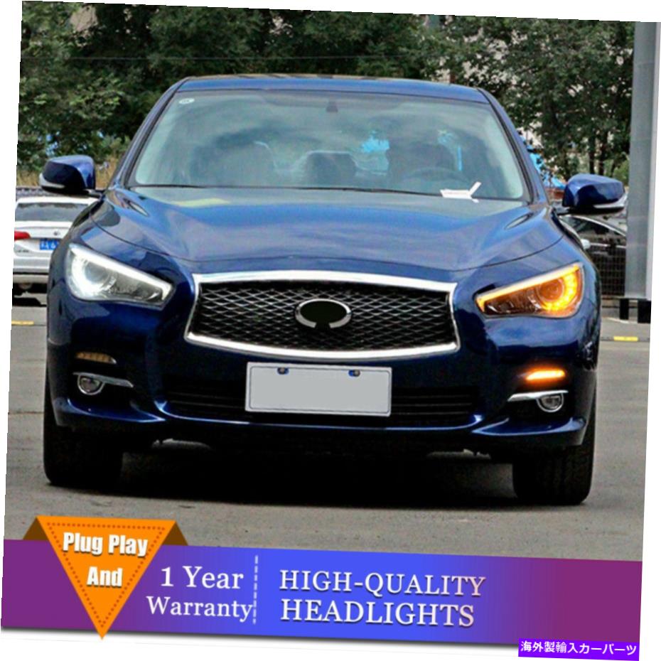 USヘッドライト Infiniti Q5014-2019ヘッドライトプロジェクターHID LED DRLのためのアップグレード新しいスタイルフィット Upgrade New Style Fit For Infiniti Q50 2014-2019 Headlight Projector HID LED DRL【並行輸入品】|Us Custom Parts Shop USDM
