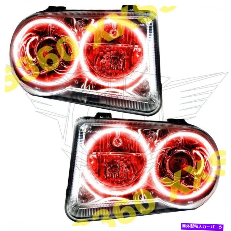 USヘッドライト Chrysler 300 300 C V8 05-10赤色LEDのためのOracle Halo 2xヘッドライトHIDスタイル ORACLE Halo 2x HEADLIGHTS HID Style for Chrysler 300 300C V8 05-10 RED LED【並行輸入品】