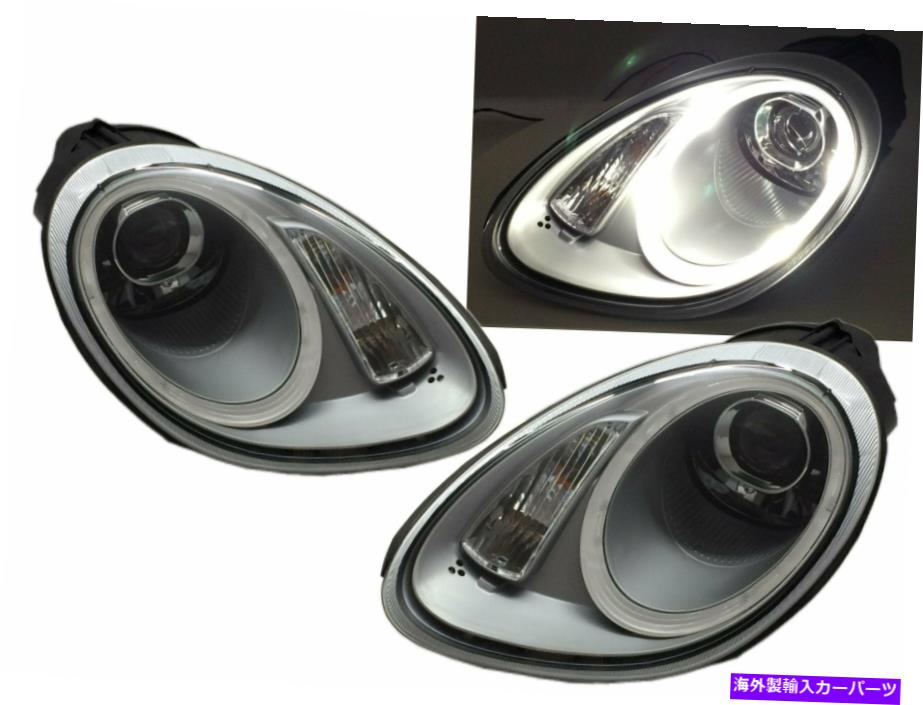 USヘッドライト Boxster 987 MK2 05-08 Porsche LHDのためのPre-Facelift 2Dプロジェクターヘッドライトクロム BOXSTER 987 MK2 05-08 PRE-FACELIFT 2D Projector Headlight Chrome for PORSCHE LHD【並行輸入品】