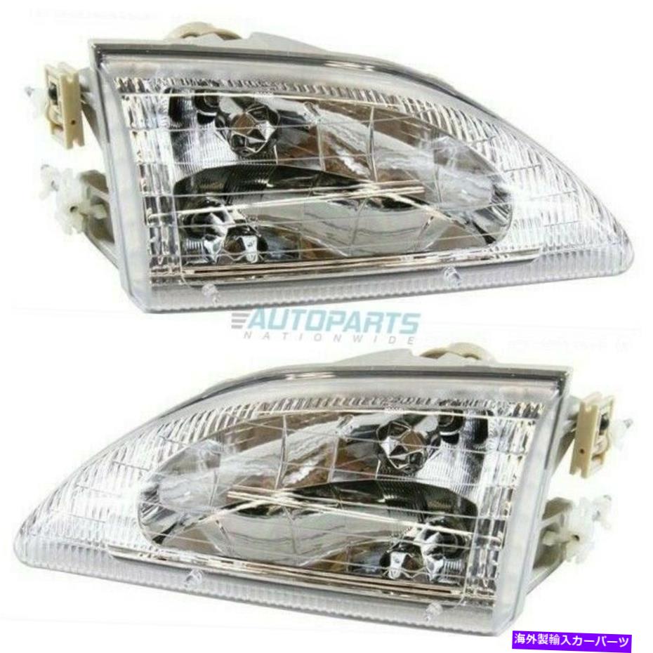 USヘッドライト 2つのLH RHヘッドランプアセンブリの新しいセット94-98フォードマスタングFO2502161 NEW SET OF TWO LH RH HEAD LAMP ASSEMBLY FITS 94-98 FORD MUSTANG FO2502161【並行輸入品】