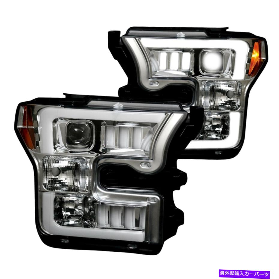 USヘッドライト FORD F-150 15-17 Chrome "Mustang LED Tri-Bar"スタイルプロジェクターLEDヘッドライト For Ford F-150 15-17 Chrome "Mustang LED Tri-Bar" Style Projector LED Headlights【並行輸入品】｜Us Custom Parts Shop USDM