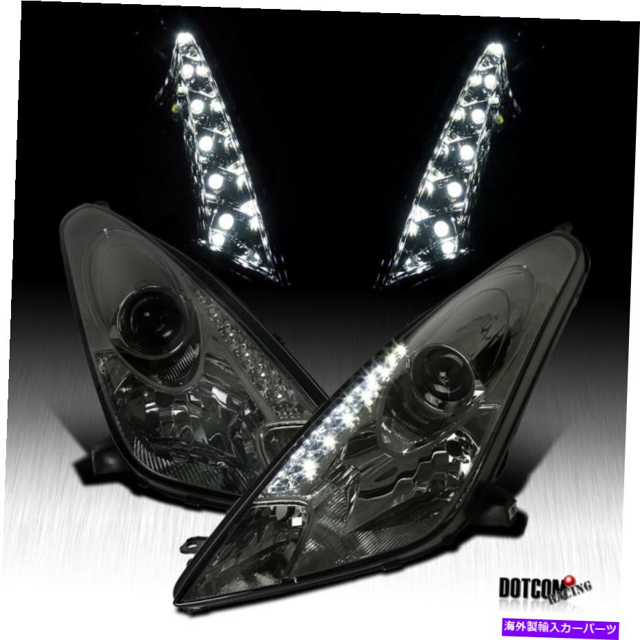 USヘッドライト 00-05 TOYOTA CELICAスモークレンズLEDプロジェクターヘッドライトヘッドランプペア For 00-05 Toyota Celica Smoke Lens LED Projector Headlights Head Lamps Pair【並行輸入品】